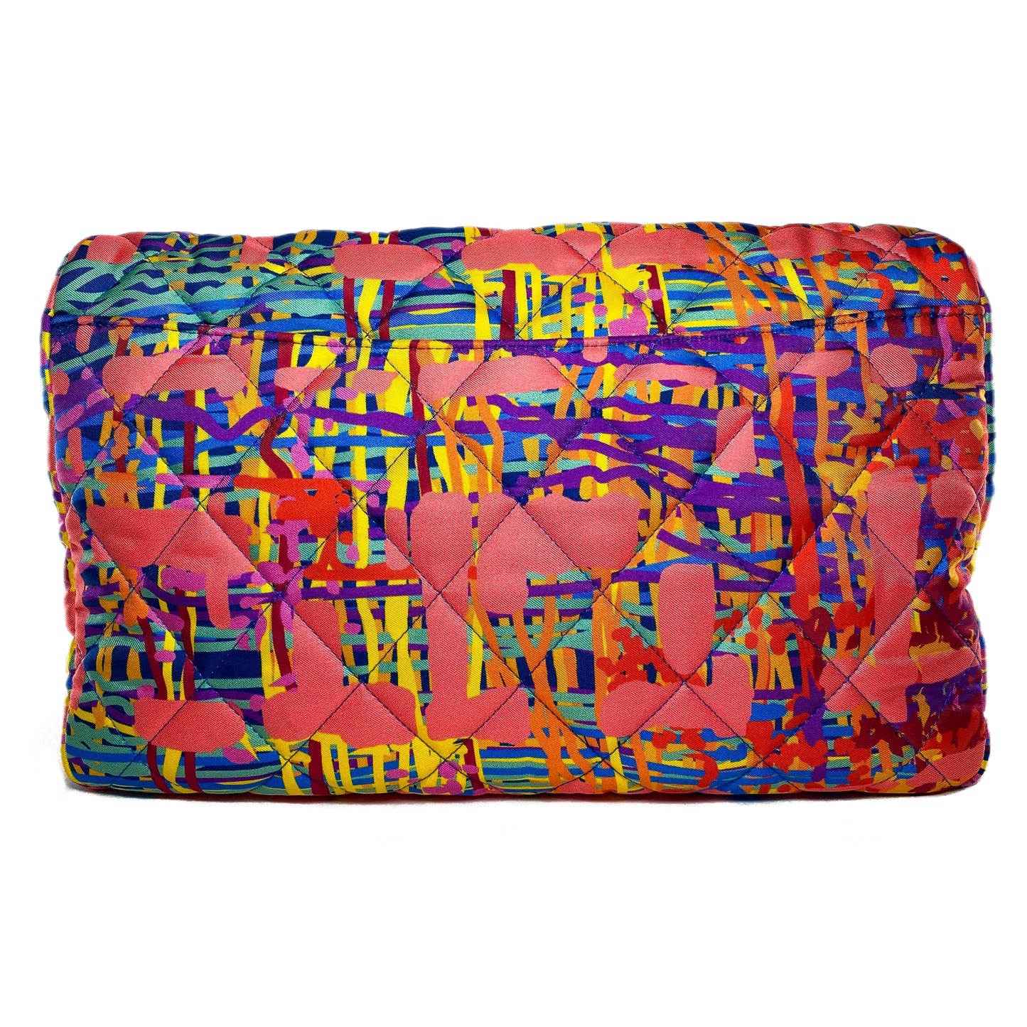 Chanel Pink Quilted Foulard Fabric Multicolor Flap Bag