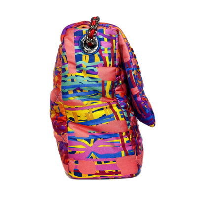 Chanel Pink Quilted Foulard Fabric Multicolor Flap Bag