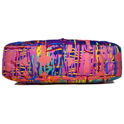 Chanel Pink Quilted Foulard Fabric Multicolor Flap Bag