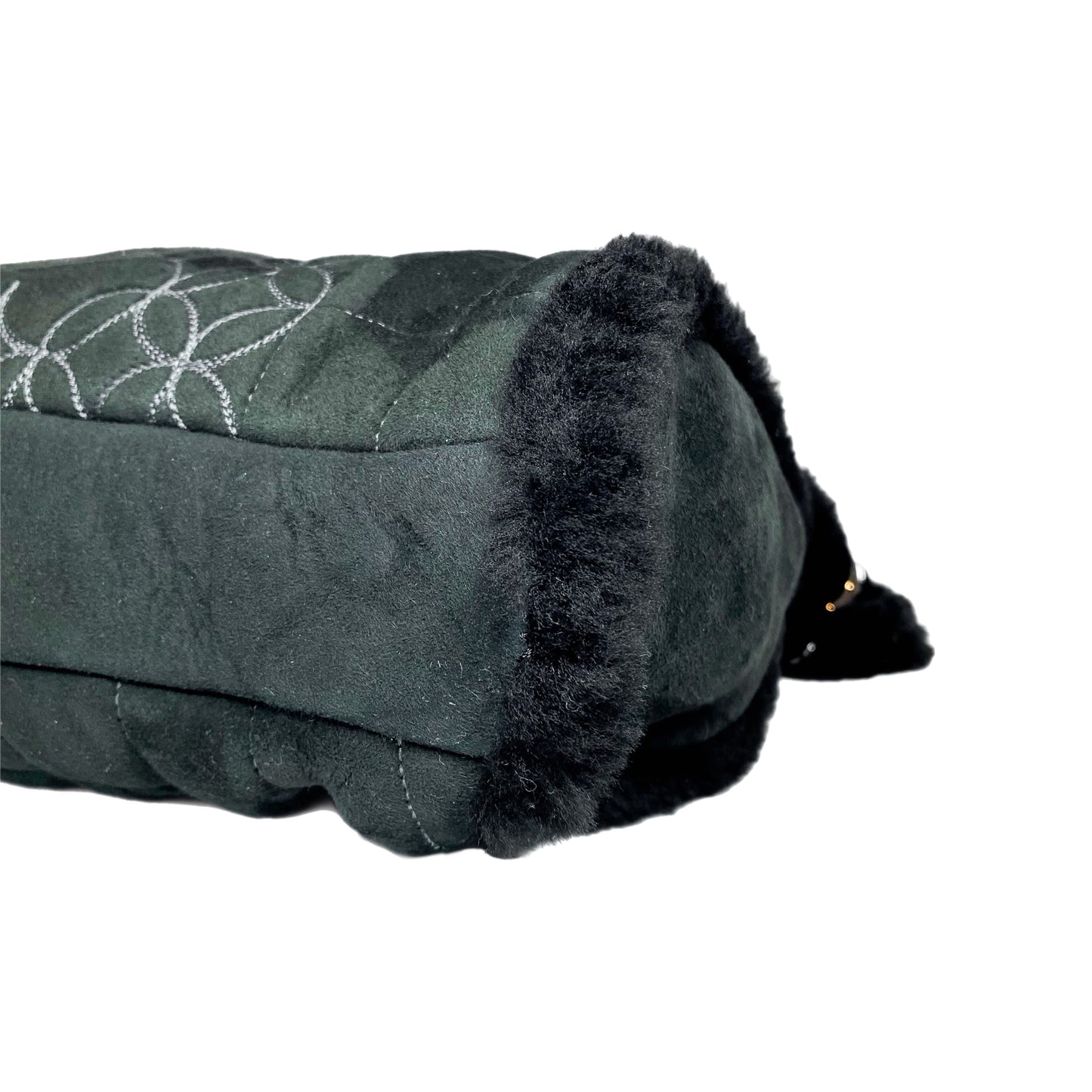 Chanel Black Suede Sherpa Shoulder Bag