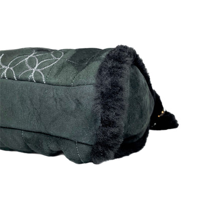 Chanel Black Suede Sherpa Shoulder Bag