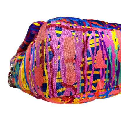 Chanel Pink Quilted Foulard Fabric Multicolor Flap Bag
