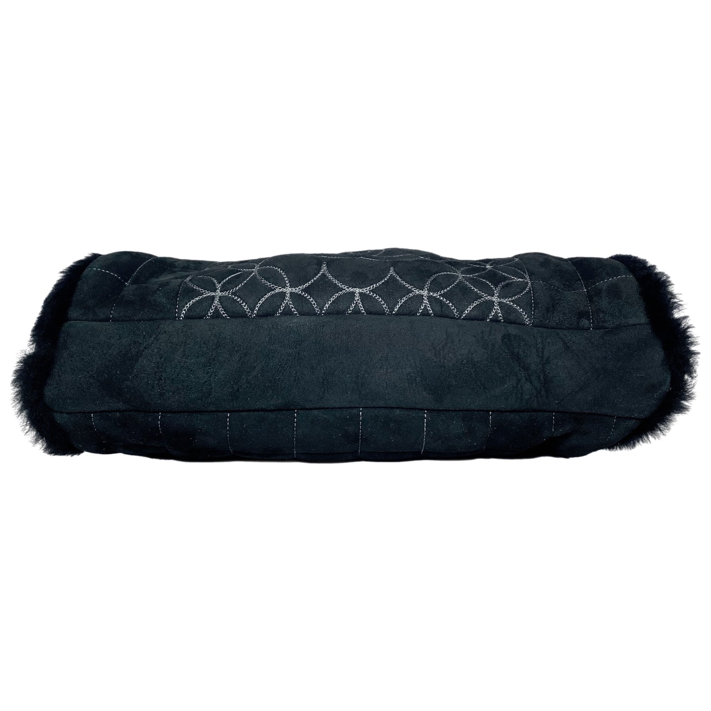 Chanel Black Suede Sherpa Shoulder Bag