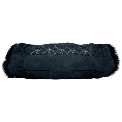 Chanel Black Suede Sherpa Shoulder Bag