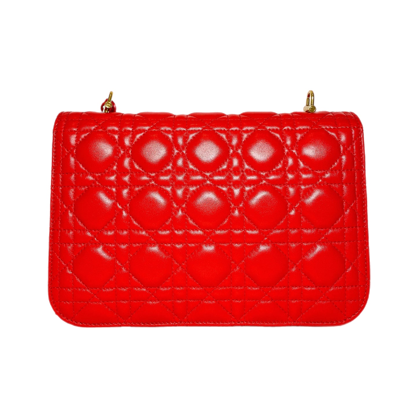 Dior Red Dioraddict Cannage Flap Bag