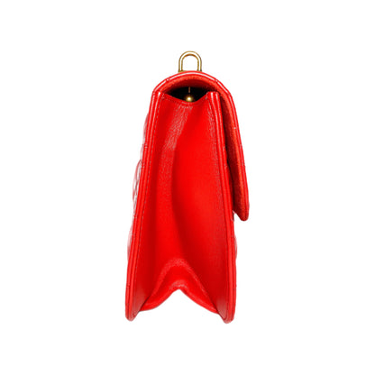 Dior Red Dioraddict Cannage Flap Bag