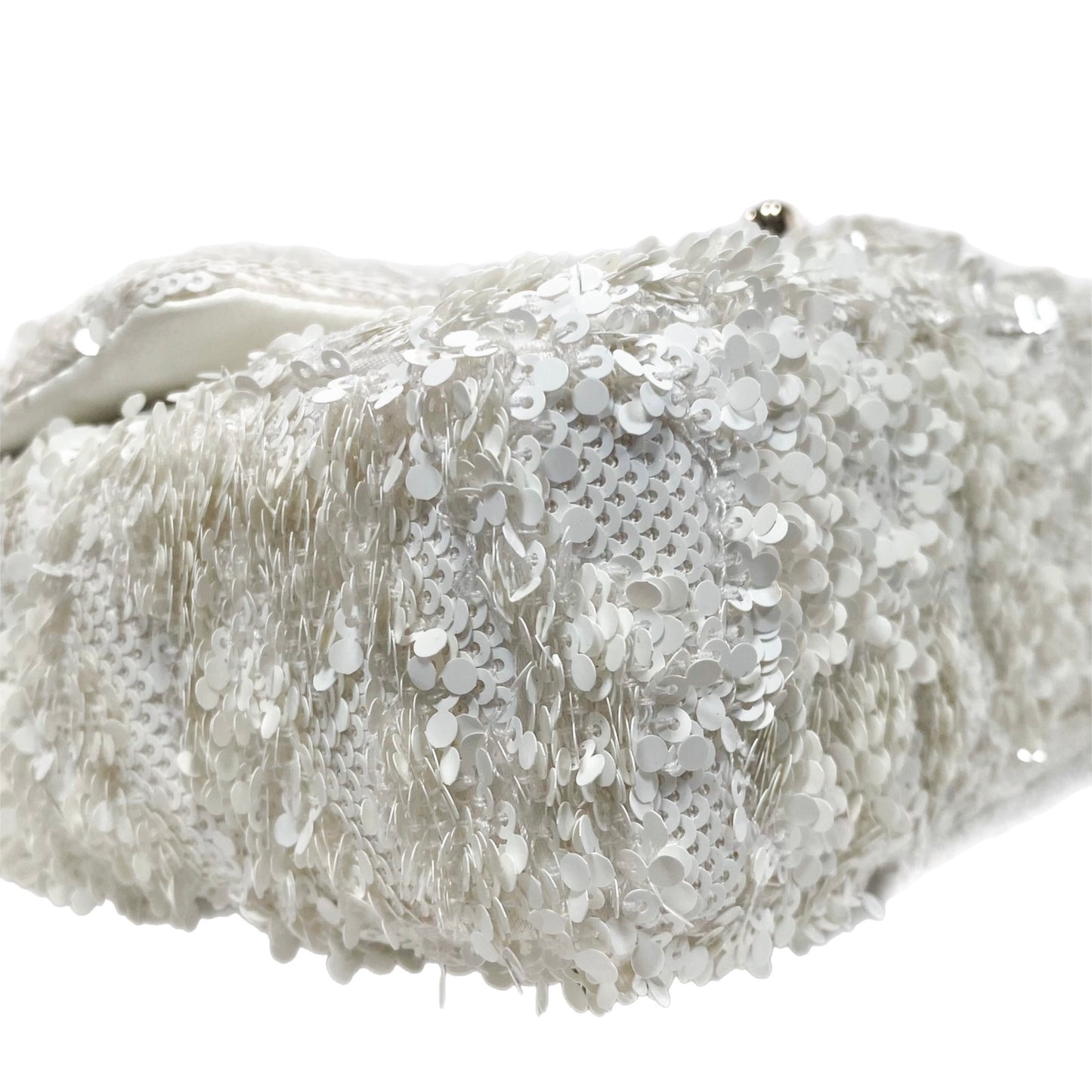 Chanel White Mini Sequin Flap Bag