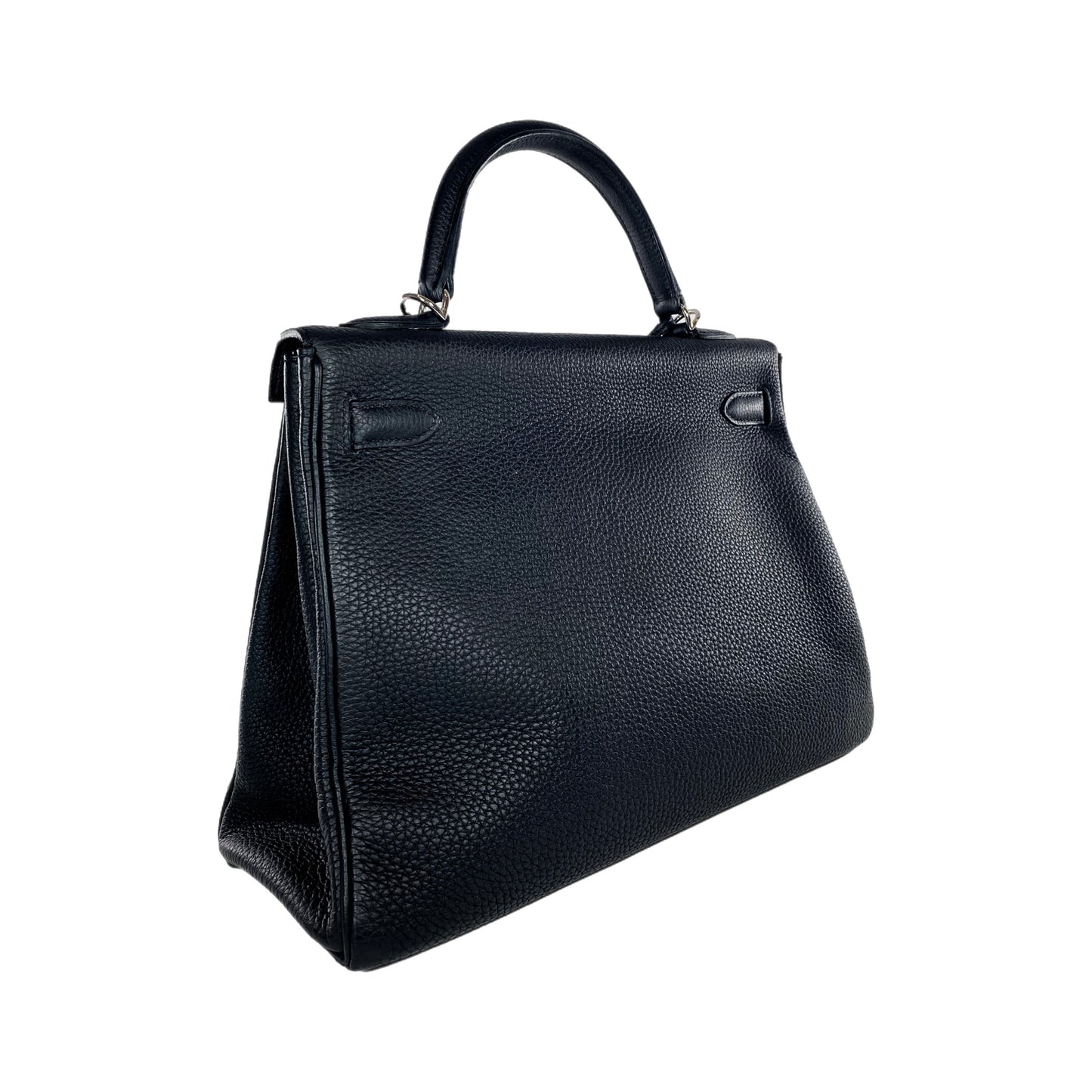 Hermes Kelly 32 Black Togo Palladium Hardware