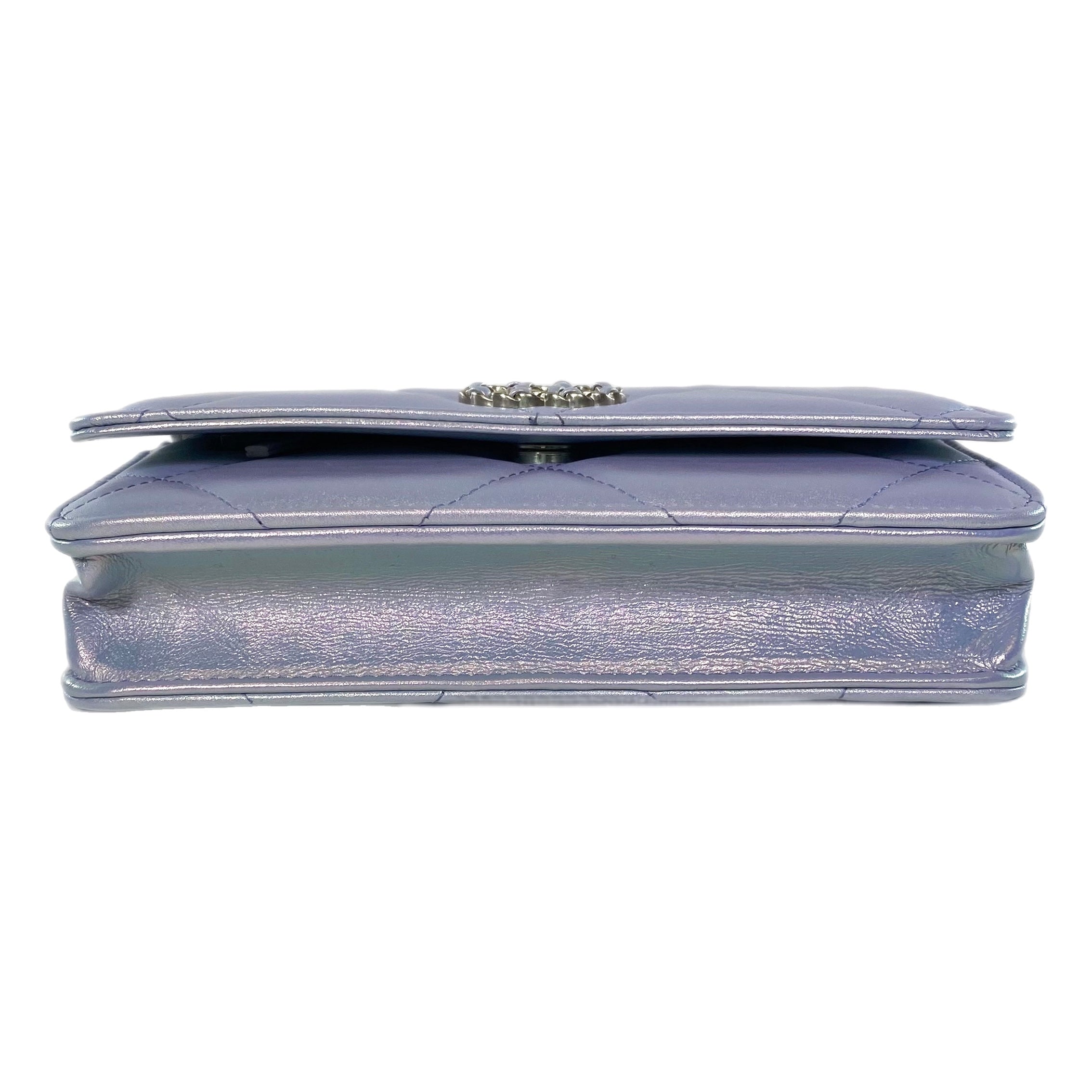 Chanel Gradient Metallic Quilted Lambskin Glasses Case on Chain