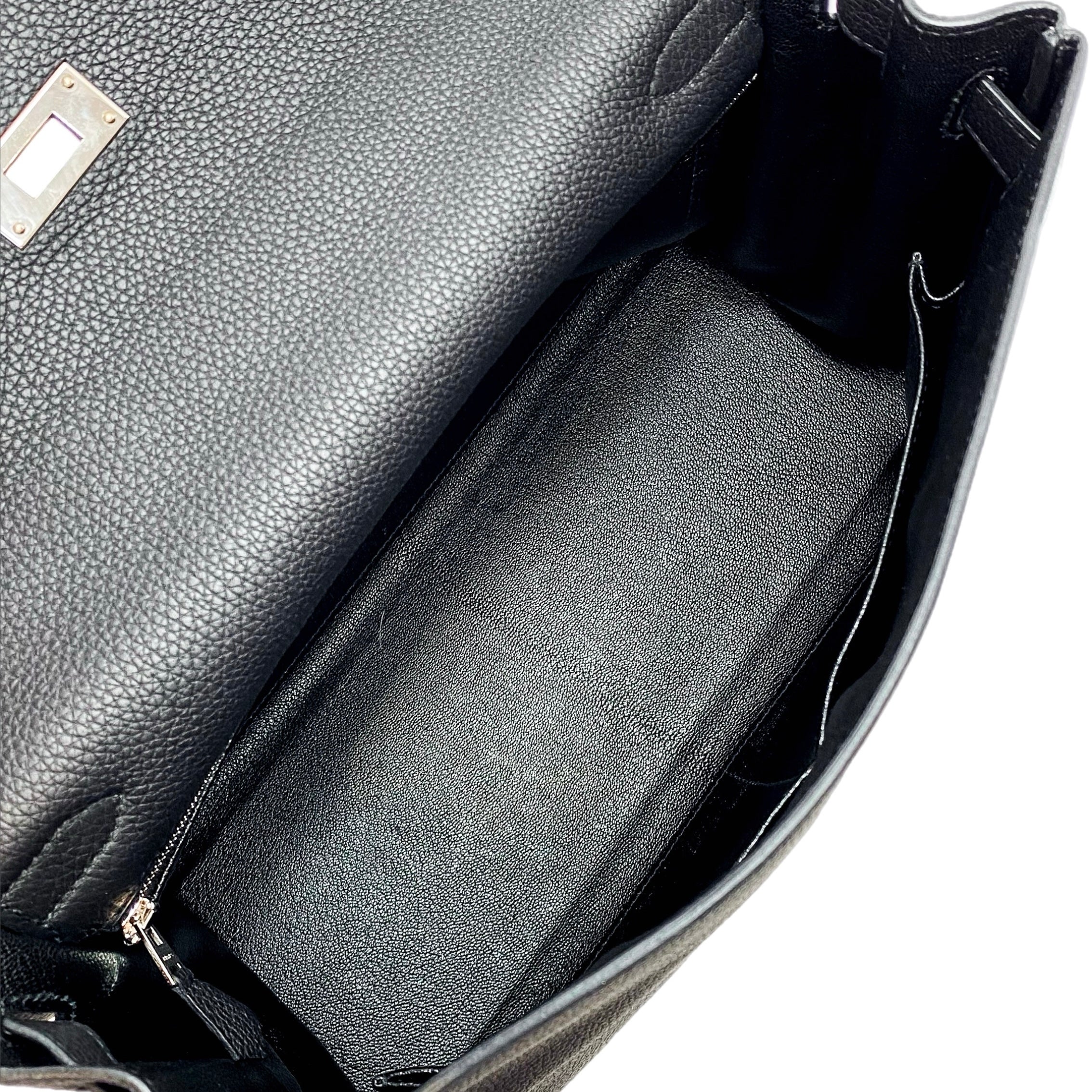 Hermes Kelly 32 Black Togo Palladium Hardware