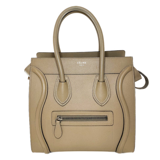 Celine Beige Micro Luggage Shopper