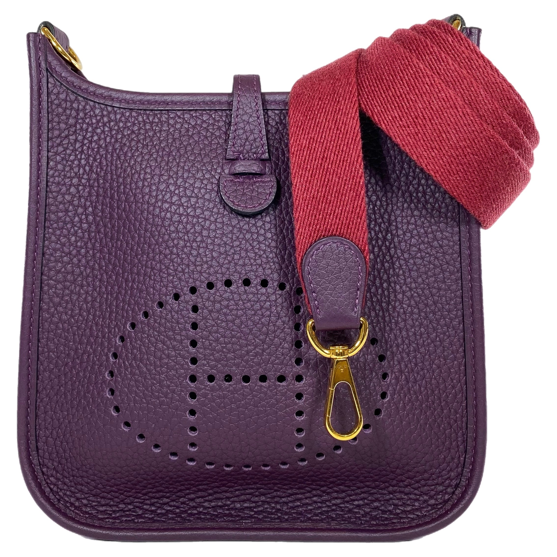 Hermes Evelyne TPM Cassis Clemence Gold Hardware