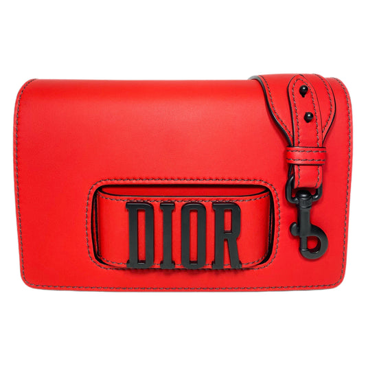 Dior Red Black Dio(r)evolution Flap Bag