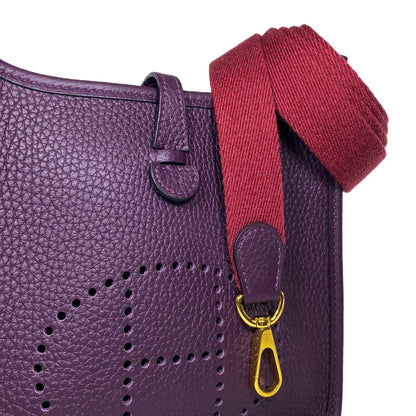 Hermes Evelyne TPM Cassis Clemence Gold Hardware