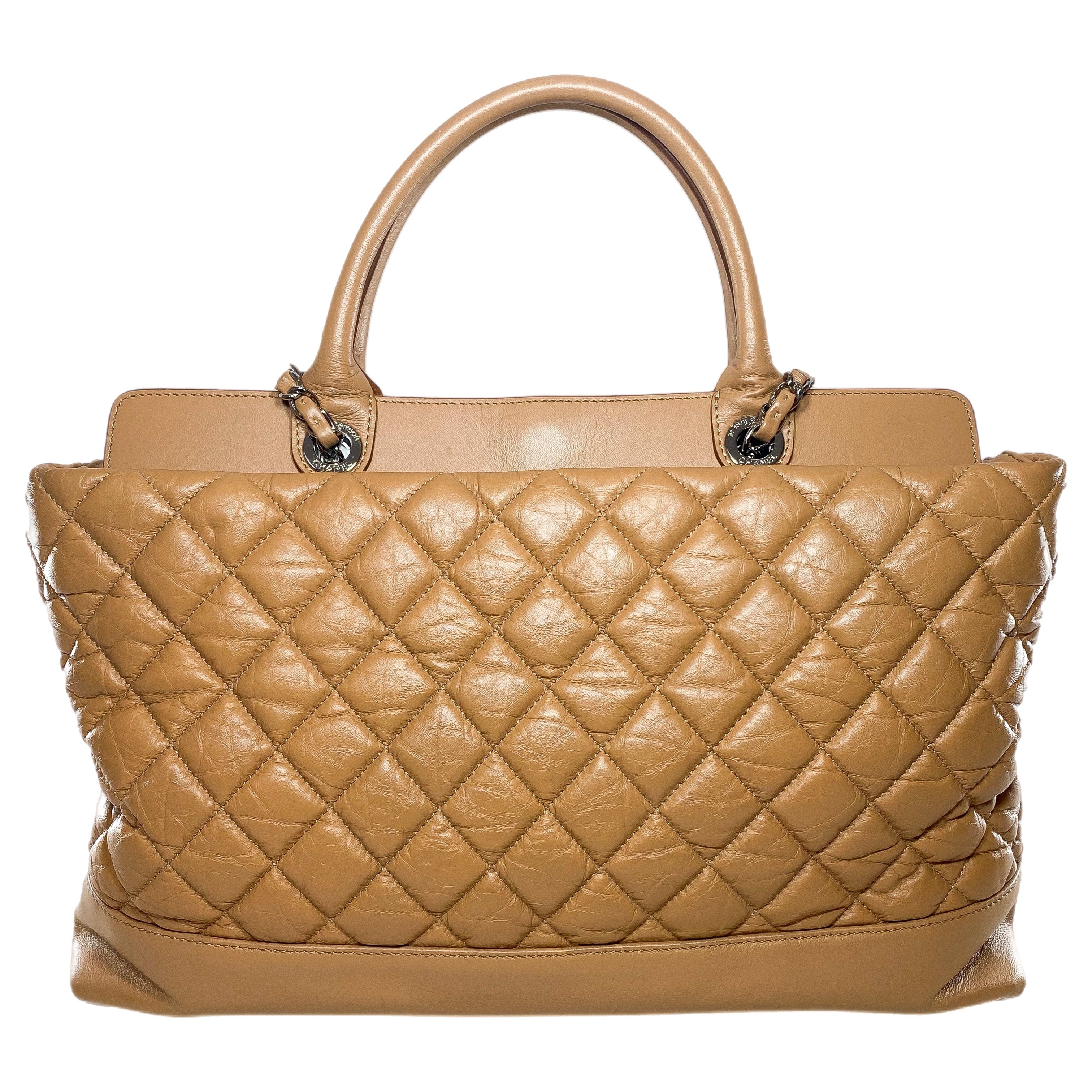 Chanel Beige Quilted Be CC Tote Bag