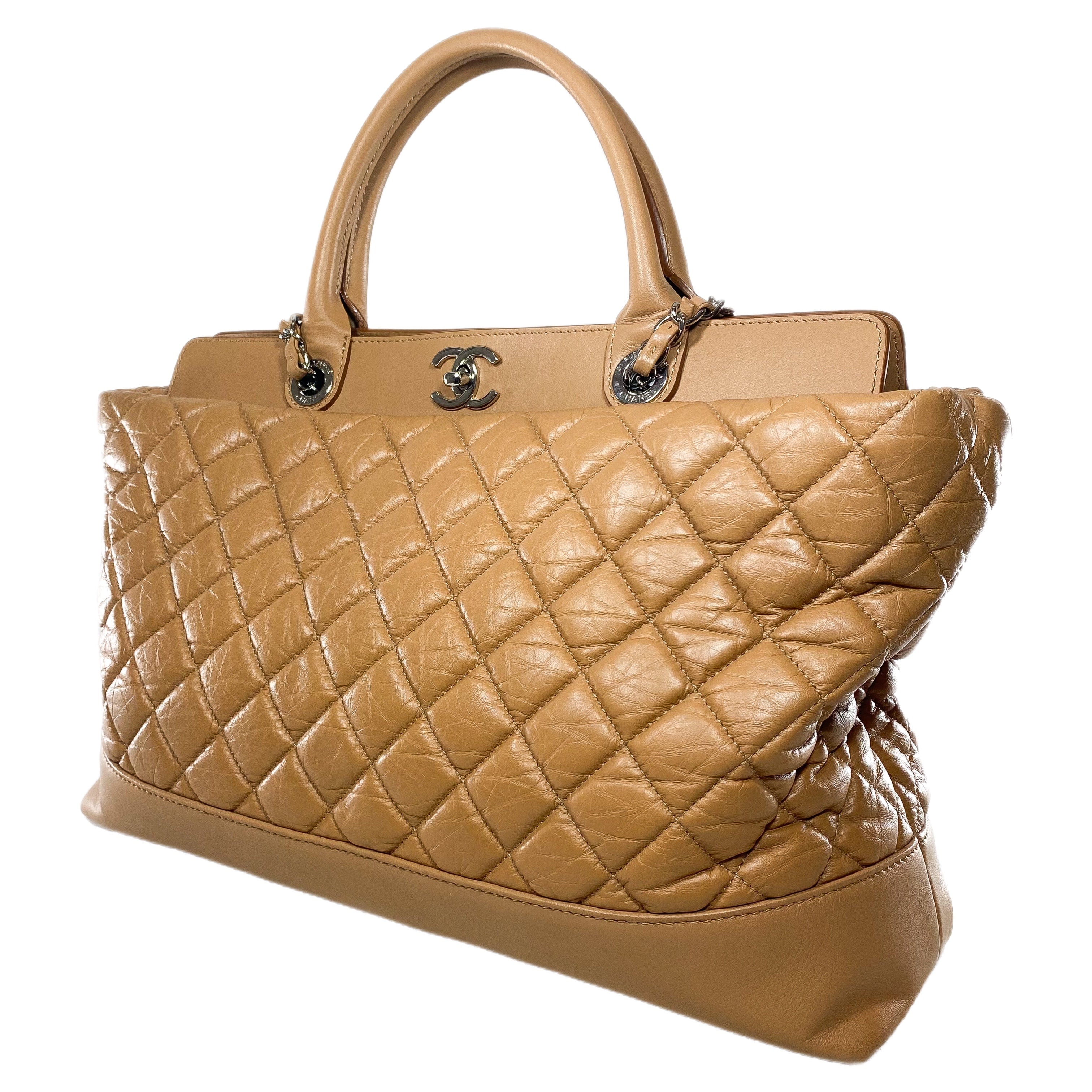 Chanel Beige Quilted Be CC Tote Bag