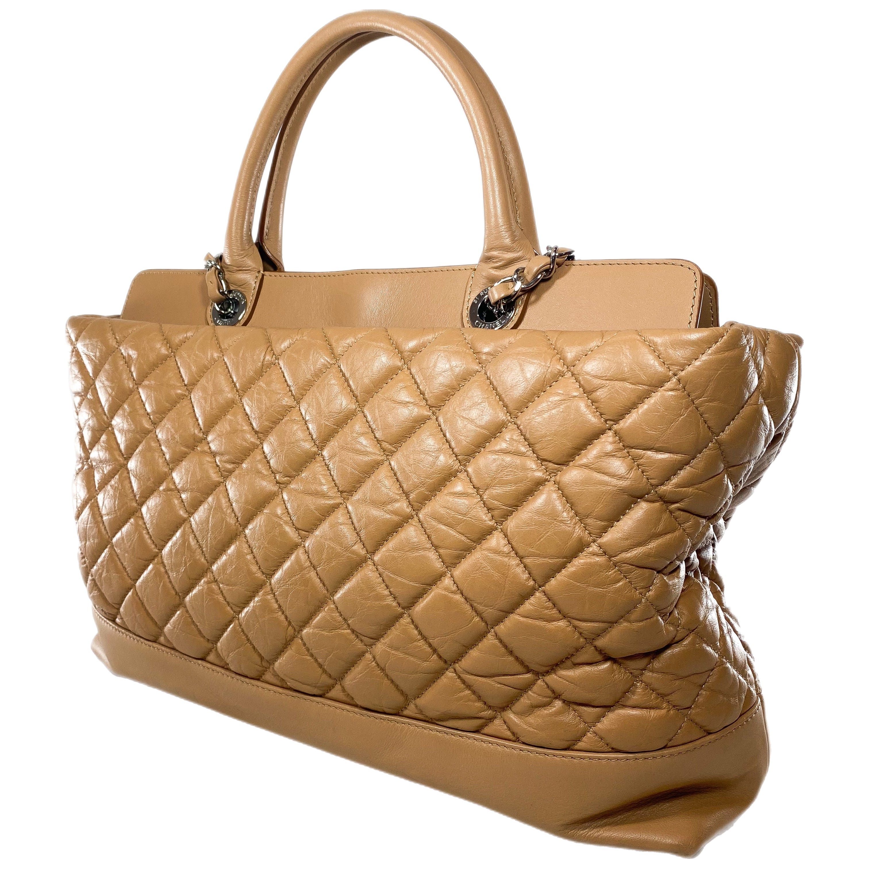 Chanel Beige Quilted Be CC Tote Bag