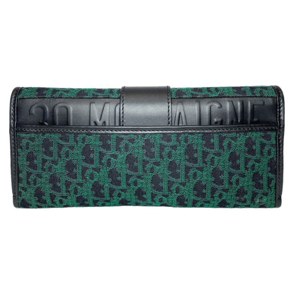 Dior Green Black Oblique 30 Montaigne Chain Clutch