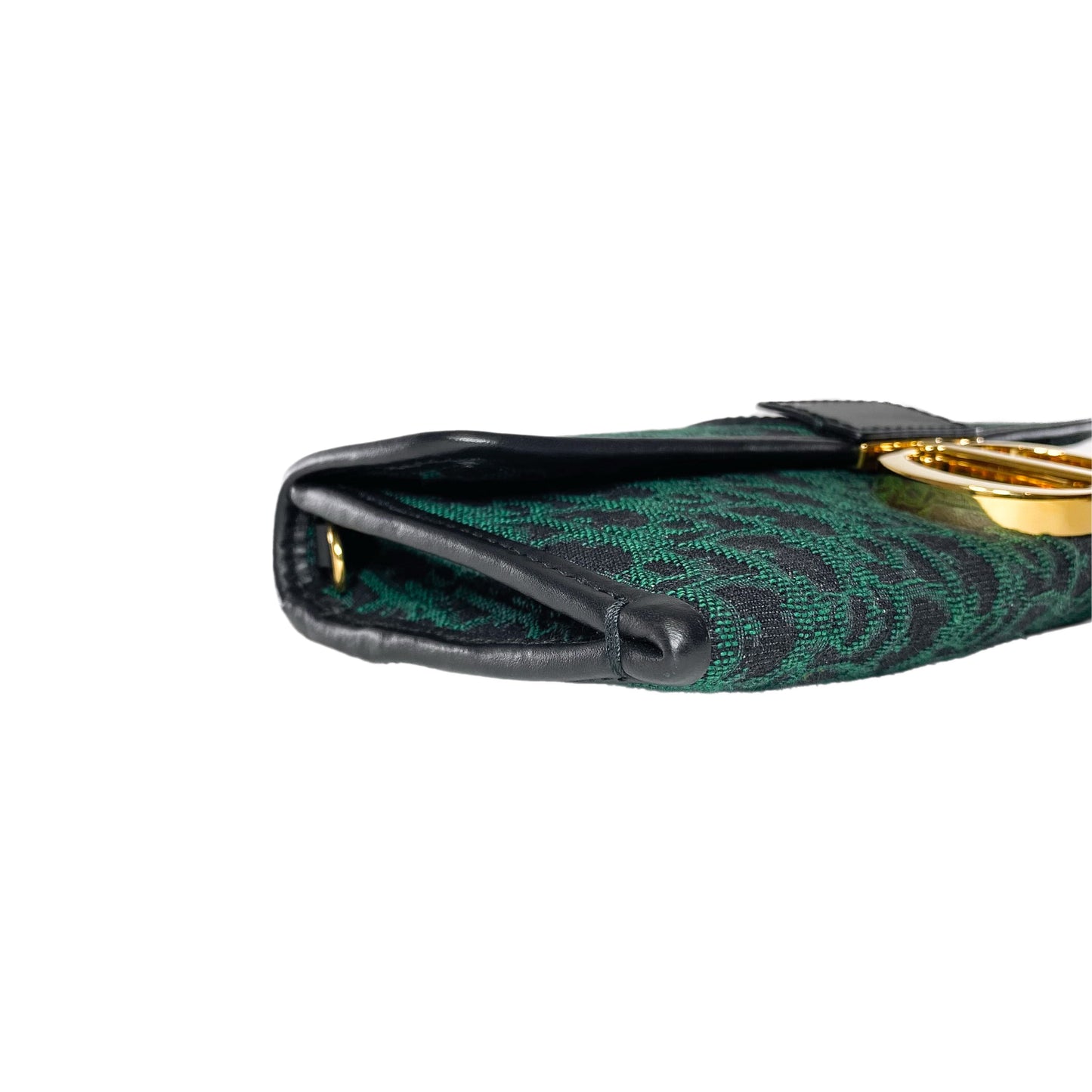 Dior Green Black Oblique 30 Montaigne Chain Clutch