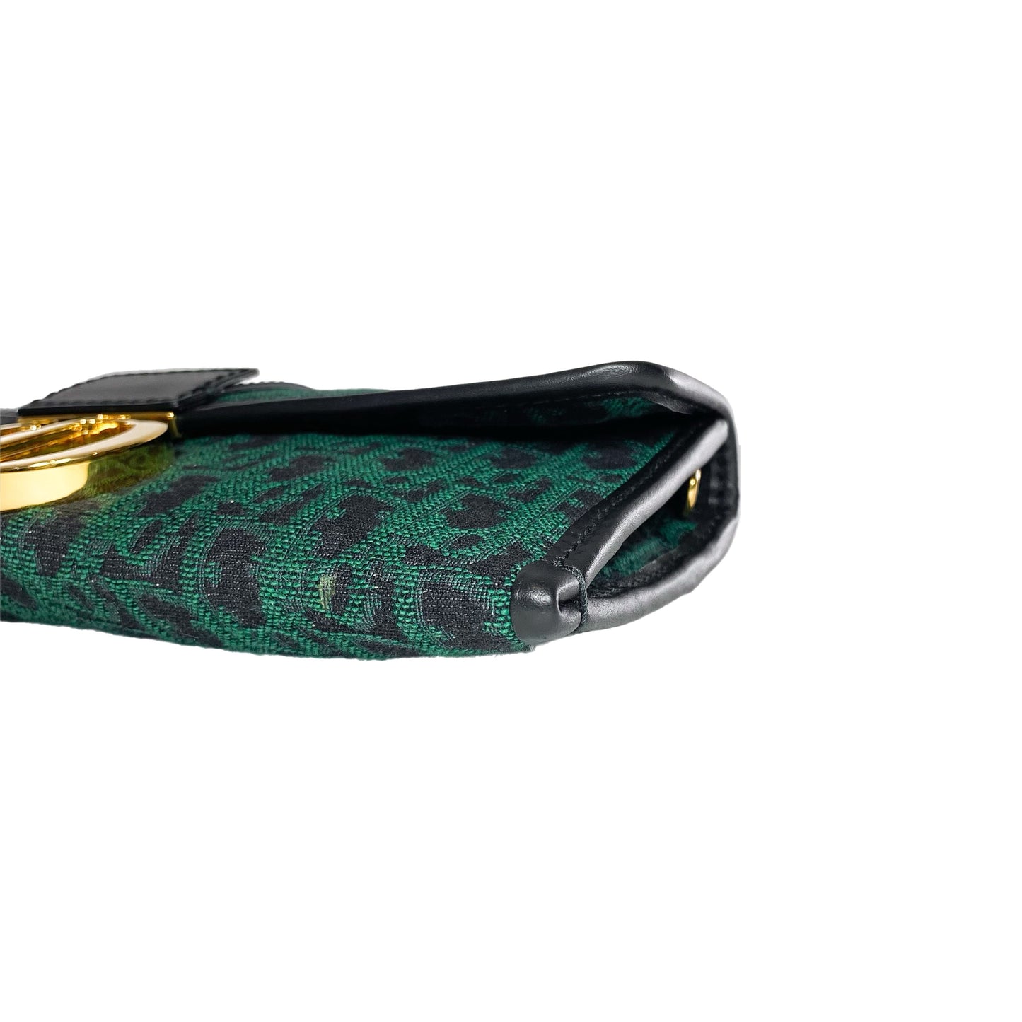 Dior Green Black Oblique 30 Montaigne Chain Clutch