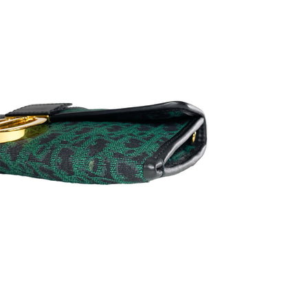 Dior Green Black Oblique 30 Montaigne Chain Clutch