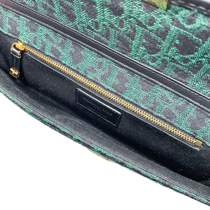 Dior Green Black Oblique 30 Montaigne Chain Clutch