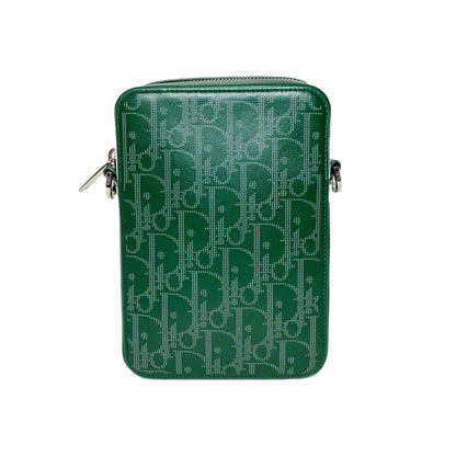 Dior Green Galaxy Oblique Perforated World Tour Messenger Pouch