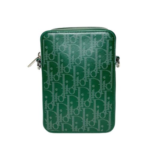 Dior Green Galaxy Oblique Perforated World Tour Messenger Pouch