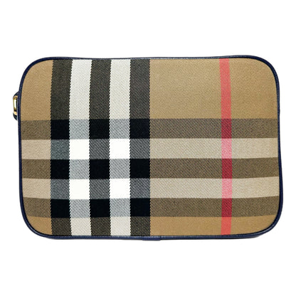 Burberry Navy Plaid Camera Crossbody Bag