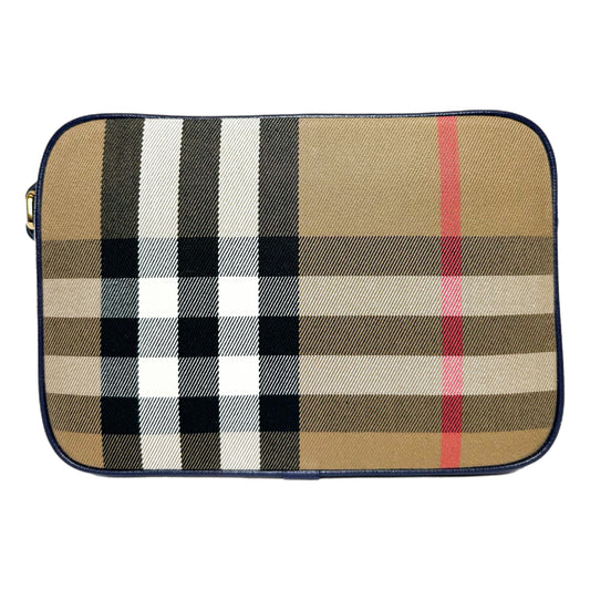 Burberry Navy Plaid Camera Crossbody Bag