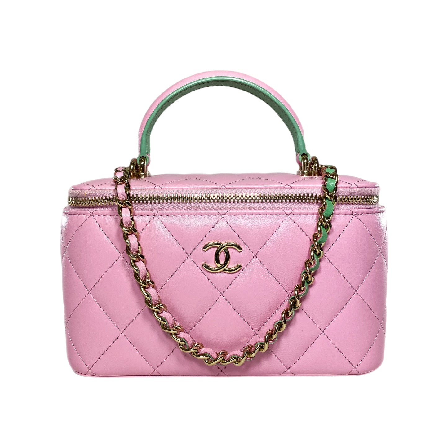 Chanel Pink Mint Green Vanity Case