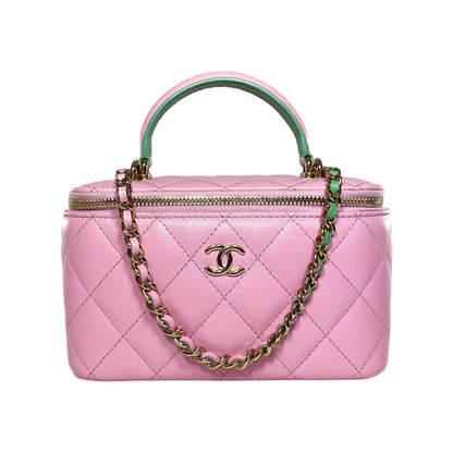 Chanel Pink Mint Green Vanity Case