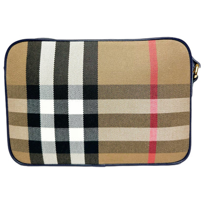 Burberry Navy Plaid Camera Crossbody Bag