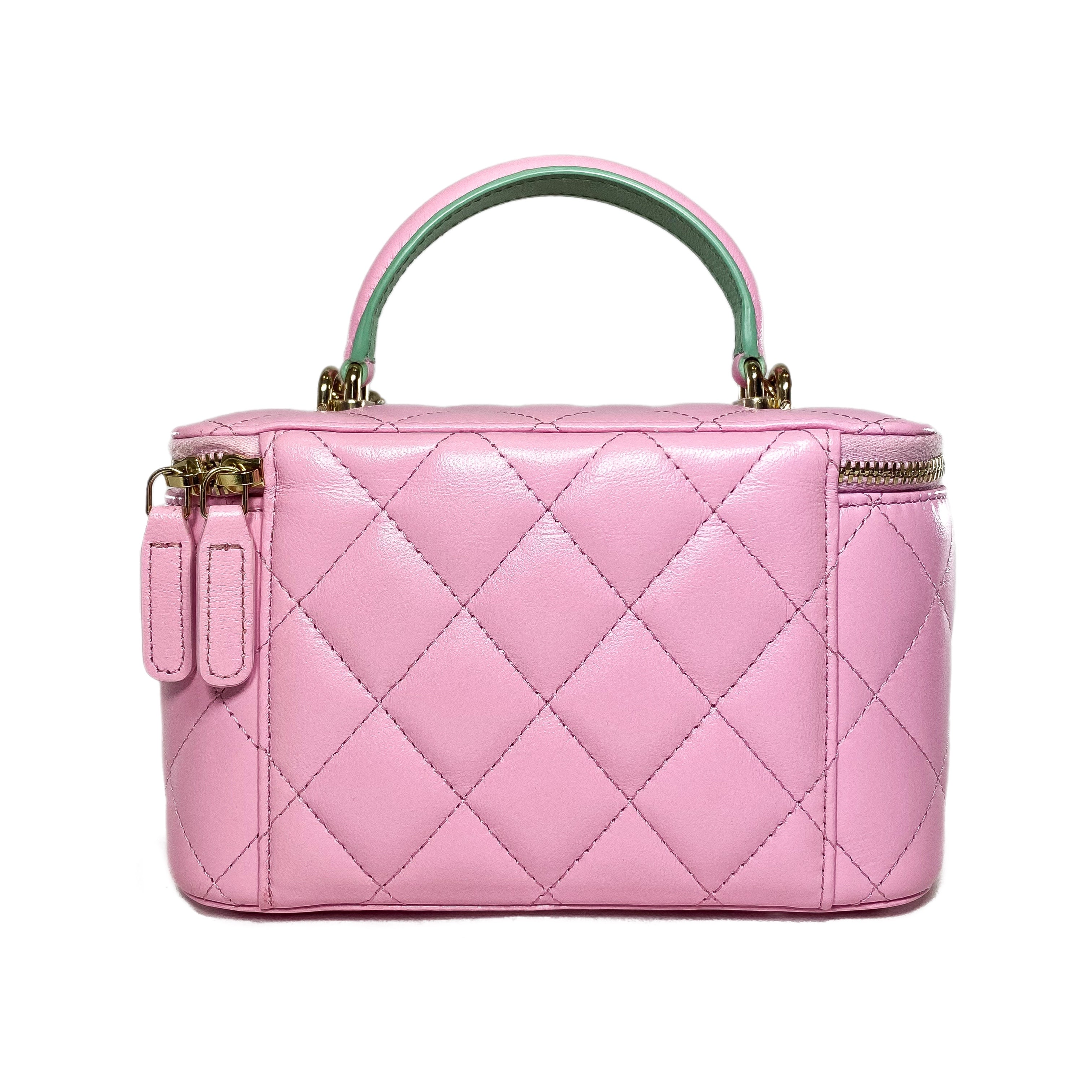 Chanel Pink Mint Green Vanity Case | Consign of the Times ™