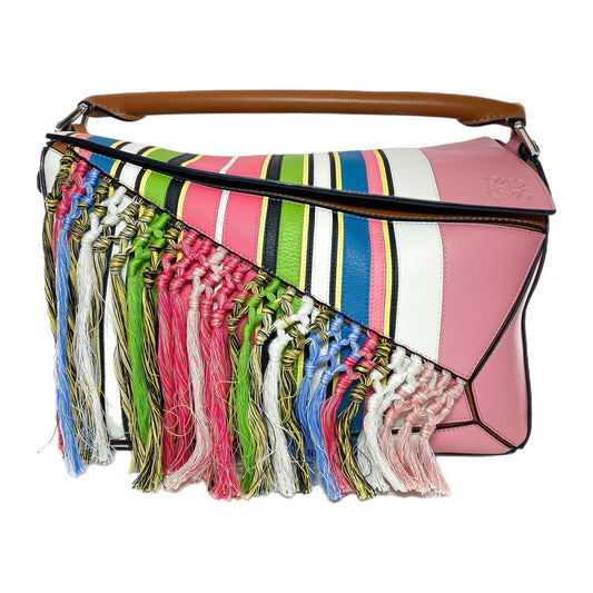 Loewe Multicolor Fringe Medium Puzzle Bag