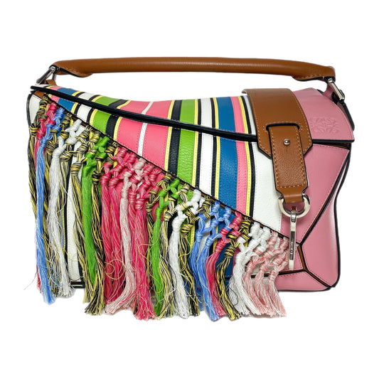Loewe Multicolor Fringe Medium Puzzle Bag