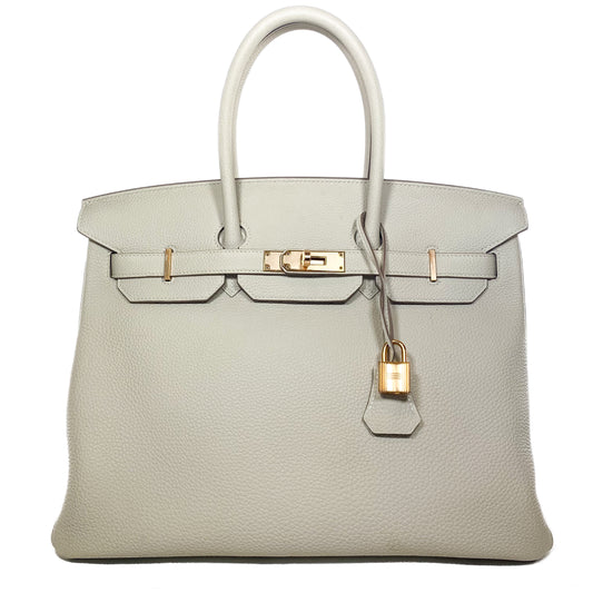 Hermes Birkin 35 Craie Togo Rose Gold Hardware