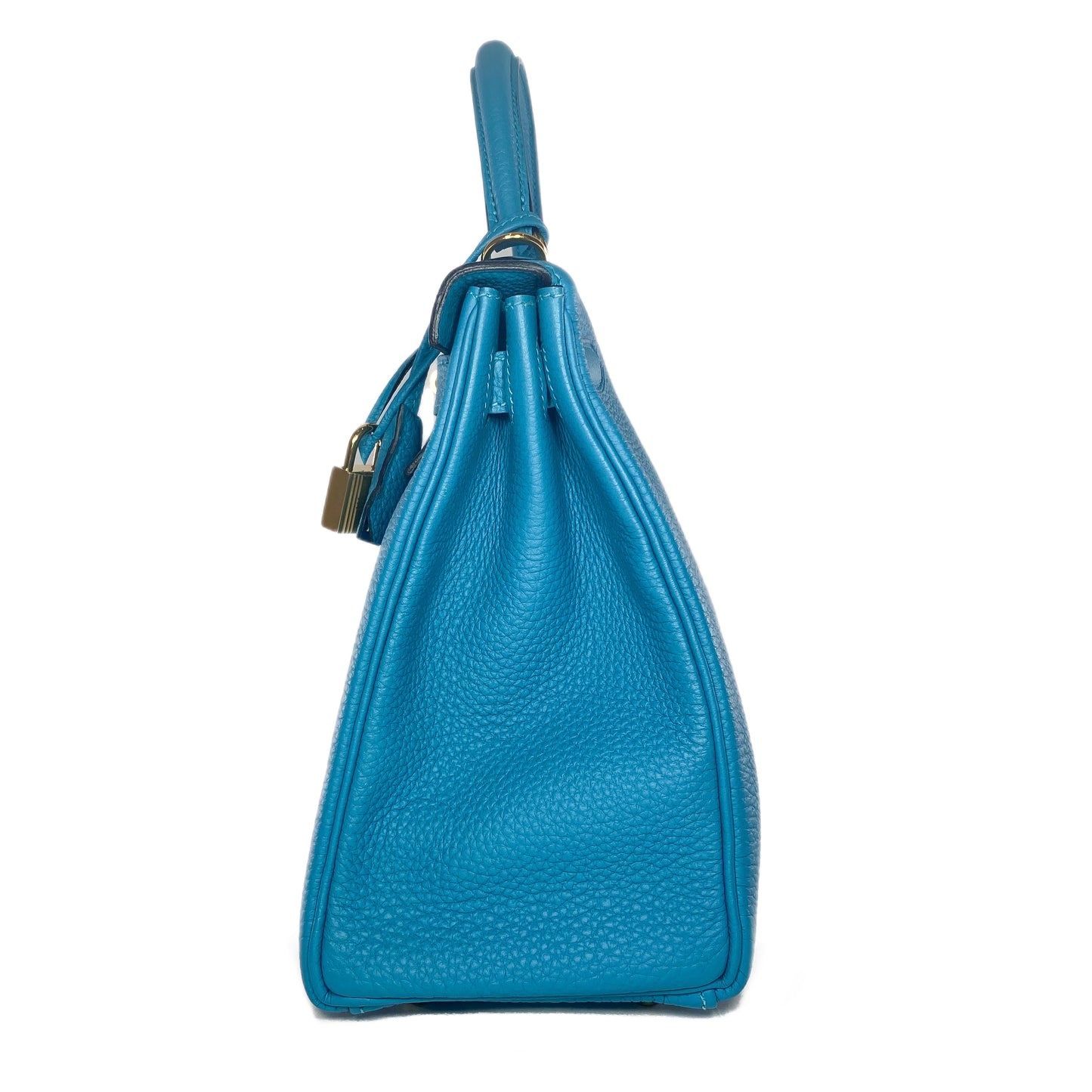Hermes Kelly 28 Turquoise Togo Gold Hardware