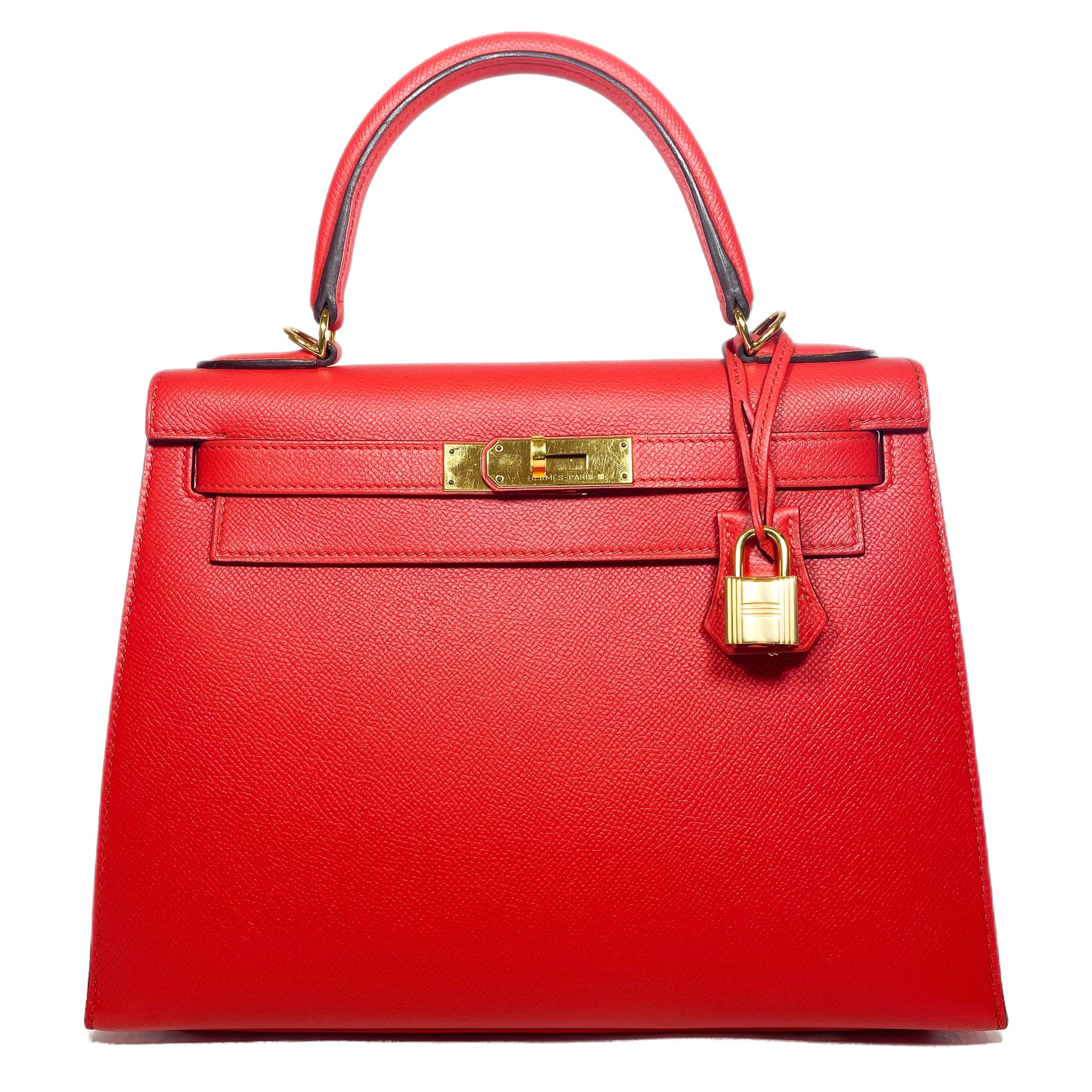 Hermes Kelly Sellier 28 Rouge Tomate Epsom Gold Hardware