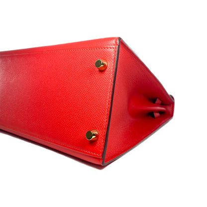 Hermes Kelly Sellier 28 Rouge Tomate Epsom Gold Hardware