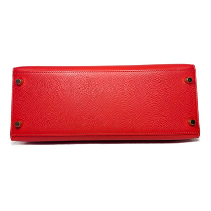 Hermes Kelly Sellier 28 Rouge Tomate Epsom Gold Hardware