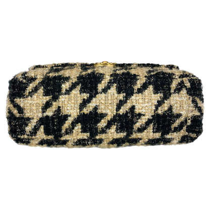 Chanel 19 Black Beige Houndstooth Tweed Flap Bag