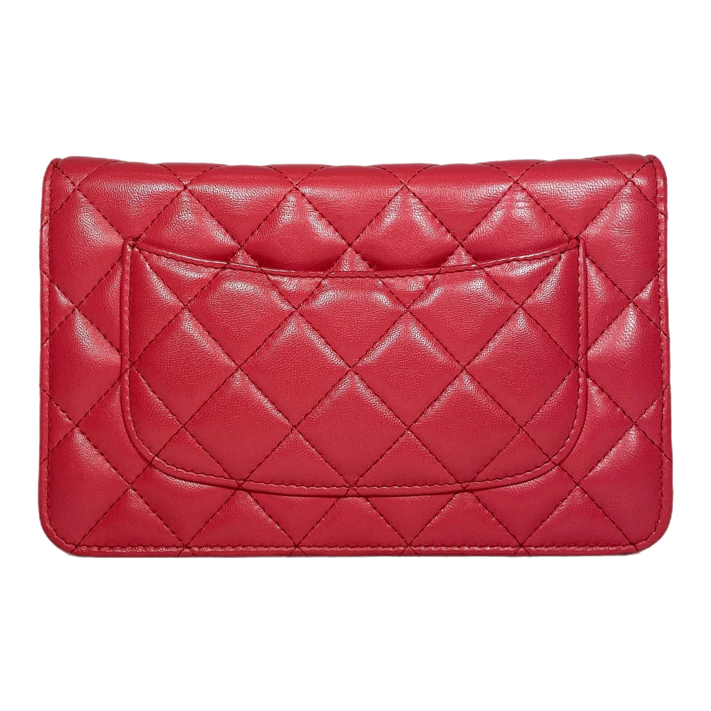 Chanel Raspberry Lambskin Wallet on Chain