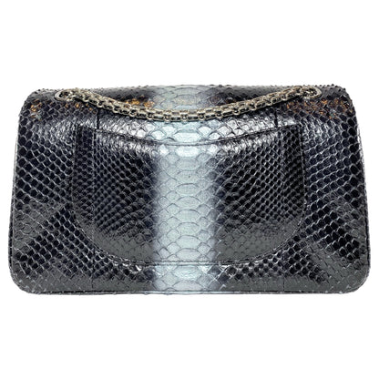 Chanel 225 Black Gray Python Reissue Flap Bag