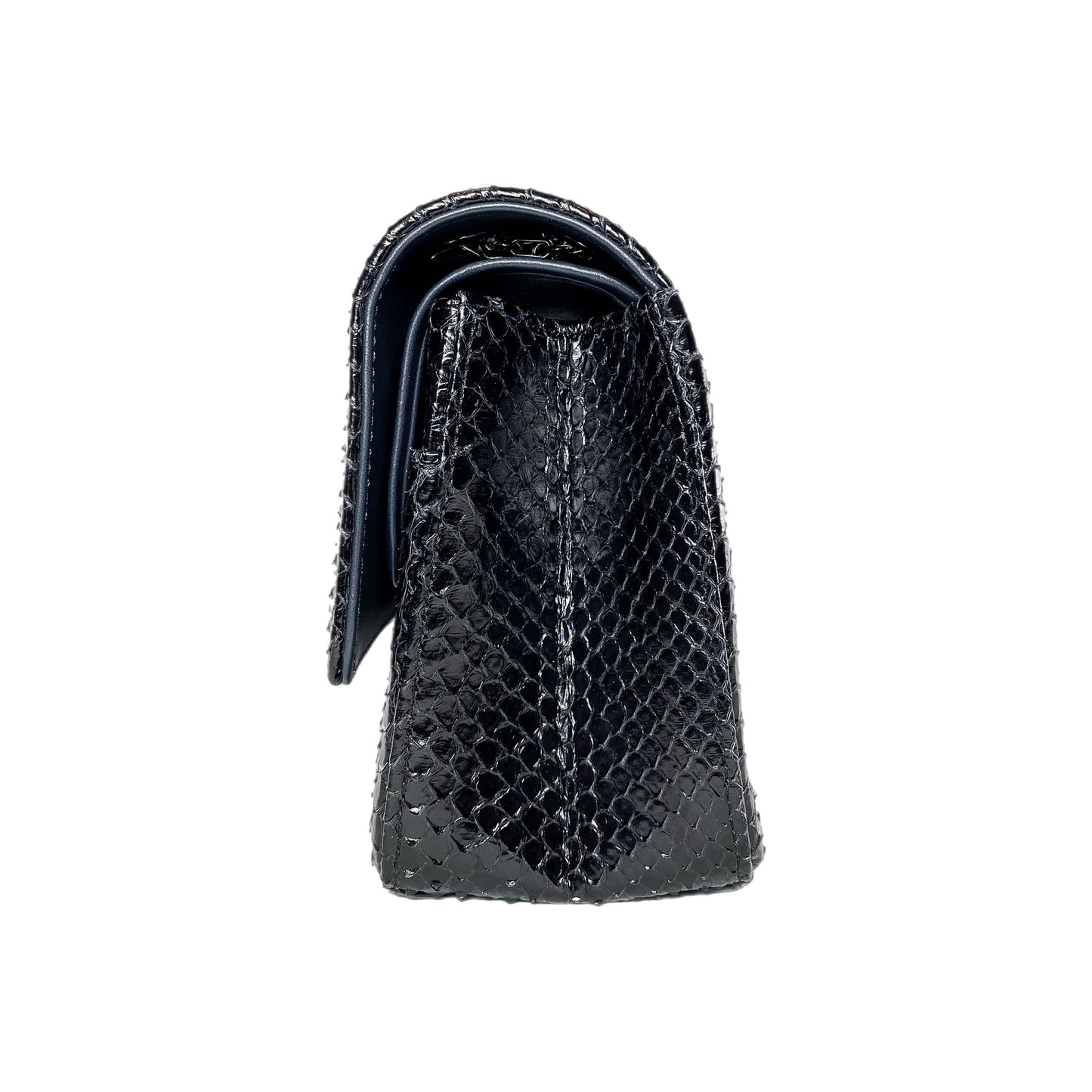 Chanel 225 Black Gray Python Reissue Flap Bag