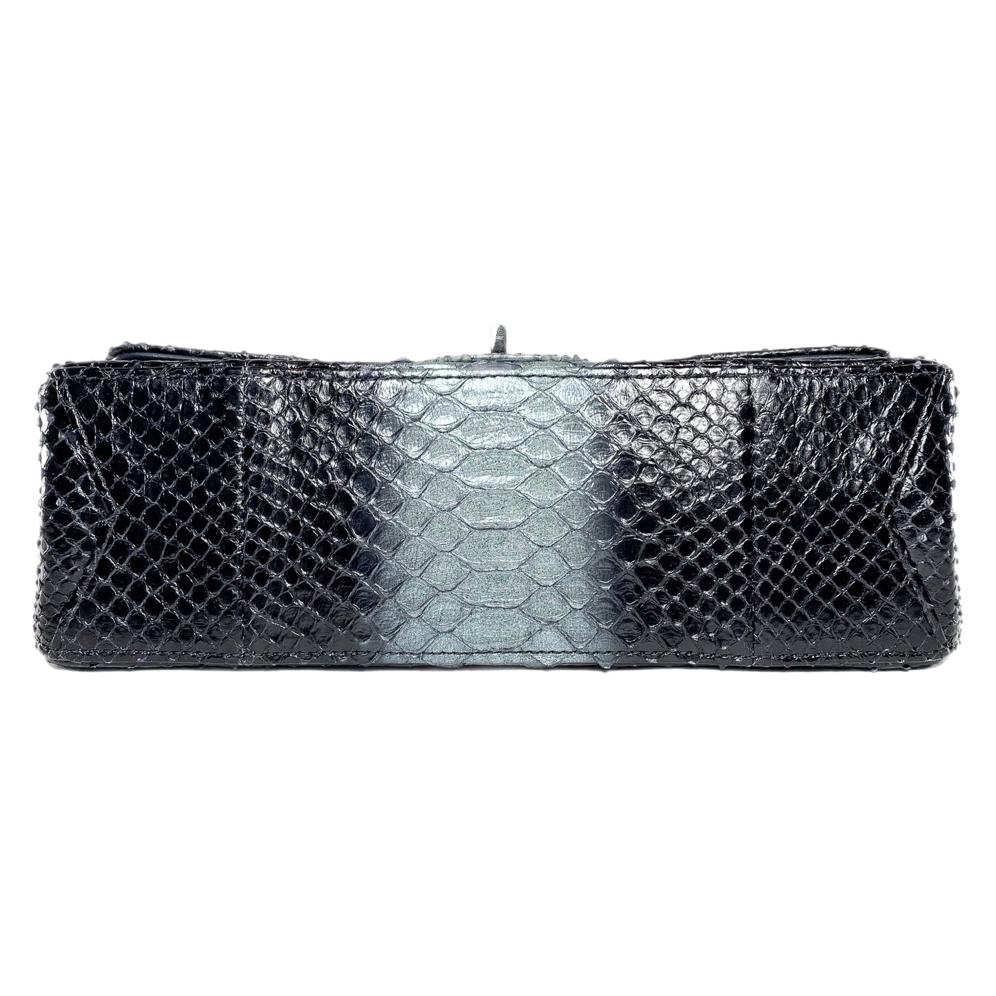 Chanel 225 Black Gray Python Reissue Flap Bag