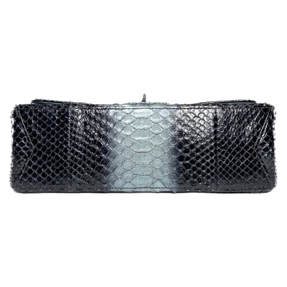 Chanel 225 Black Gray Python Reissue Flap Bag