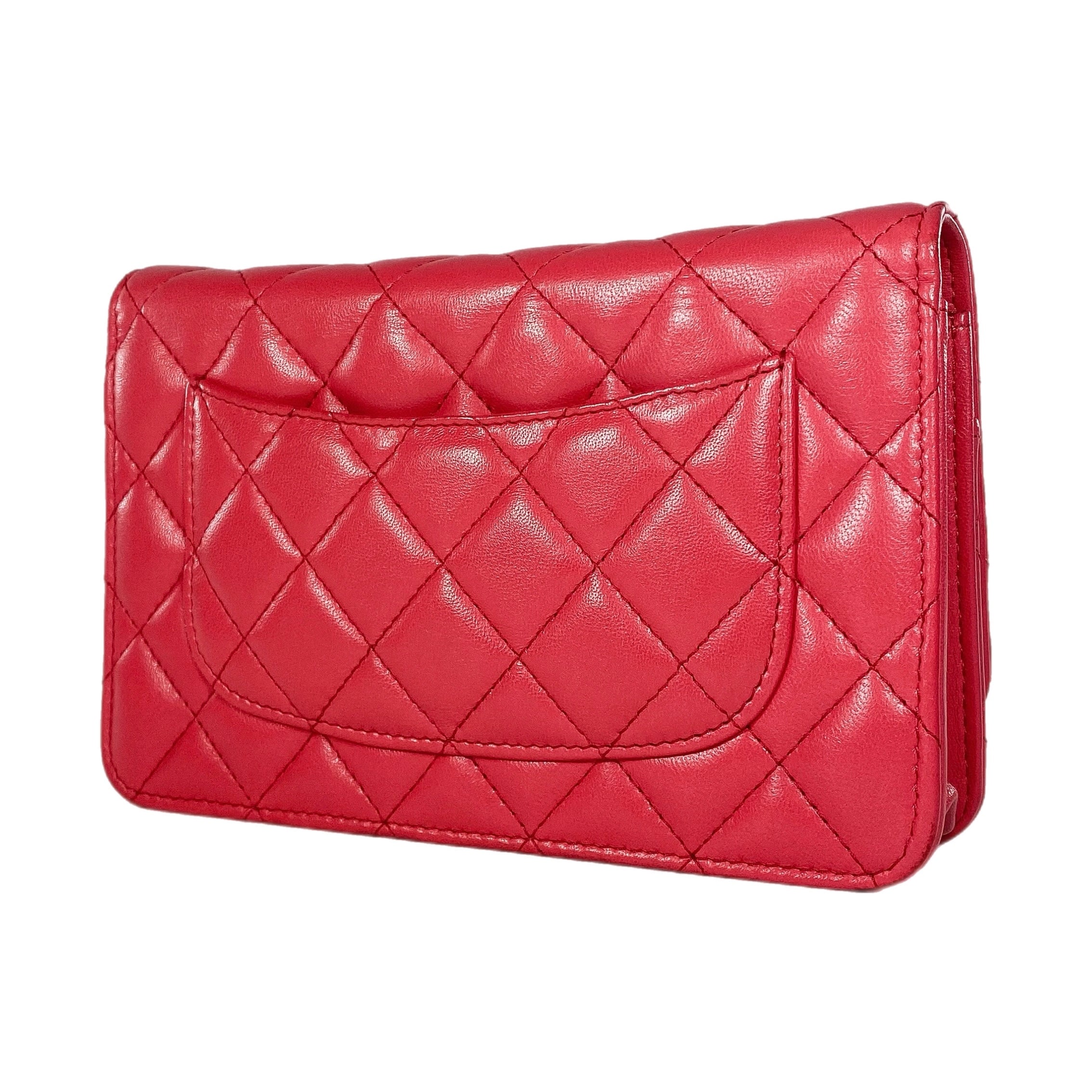 Chanel Raspberry Lambskin Wallet on Chain