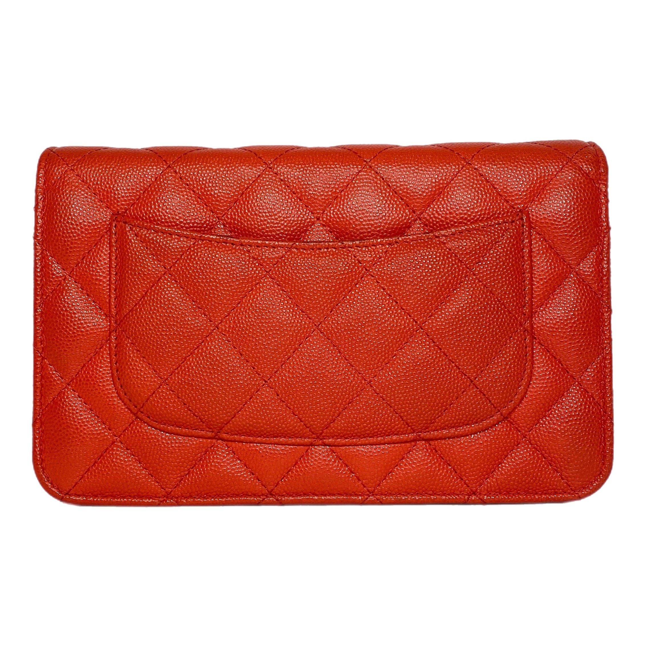 Chanel Red Coral Caviar Wallet on Chain