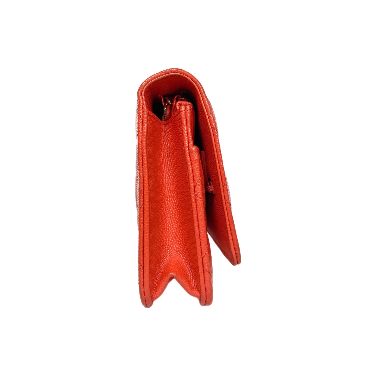 Chanel Red Coral Caviar Wallet on Chain